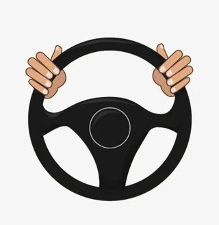 简约手绘手握方向盘图标免扣免抠