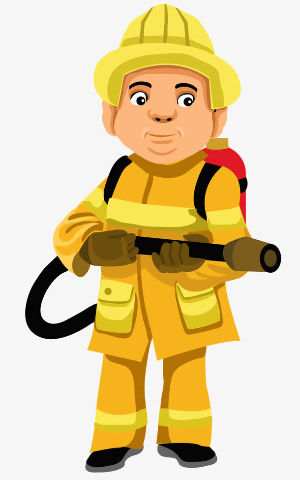 穿着黄色衣服的火警免抠