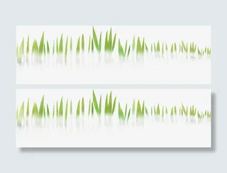 绿色小草手绘人物免抠