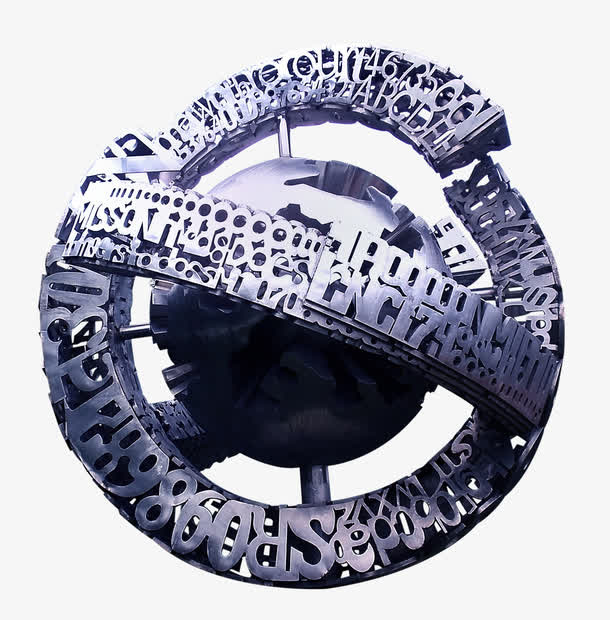 创意字母科技球体免抠