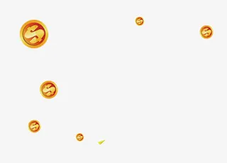 金色钱币金币漂浮素材免抠