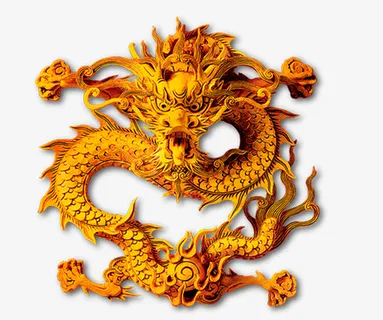 手绘金色龙免抠图免抠