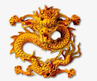 手绘金色龙免抠图免抠