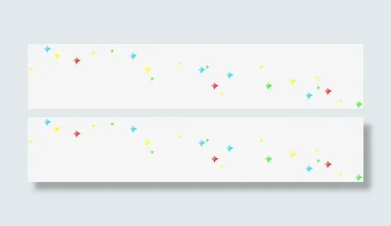 彩色四角星简约大方免抠