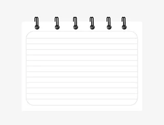 手绘白色活页线圈便签纸免抠