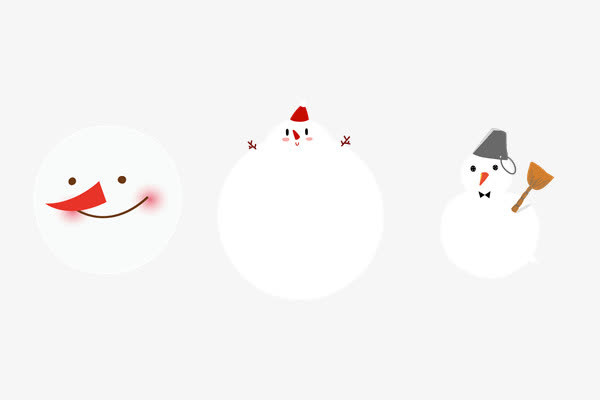 手绘圣诞节雪人免抠