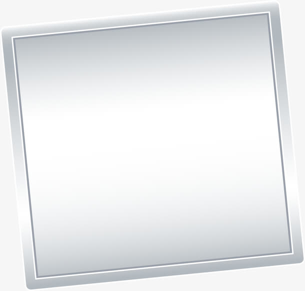 银色方形标志免抠