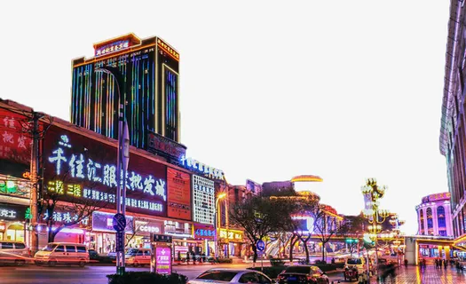 傍晚繁华街道景观免抠 傍晚繁华街道景观免抠