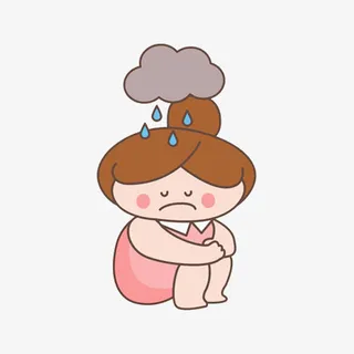 手绘生气的女孩免抠图免抠