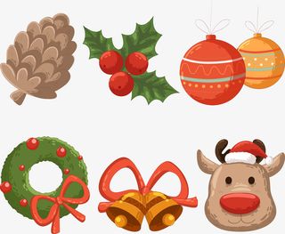 6款手绘圣诞节元素免抠手绘/卡通卡通元素