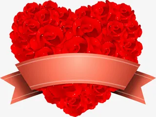 爱心玫瑰花花束素材免抠