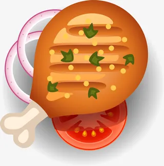 外卖app图标卡通鸡腿图标免抠