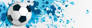 激情挥洒足球喷溅 蓝色背景banner高清