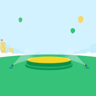 黄色舞台圆形草地海报背景舞台灯光免抠背景卡通/手绘元素