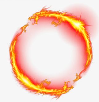 手绘火焰的龙免抠图免抠