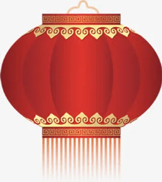 红色喜庆手绘灯笼免抠