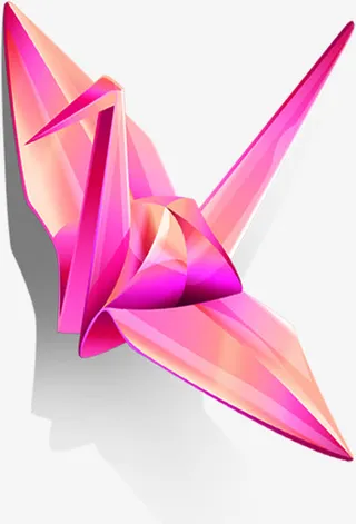 玫红色炫光纸鸽免抠