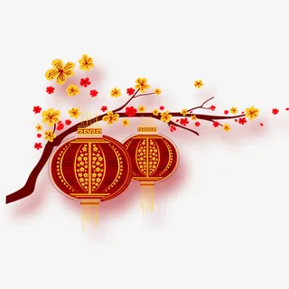 红色新年灯笼免抠