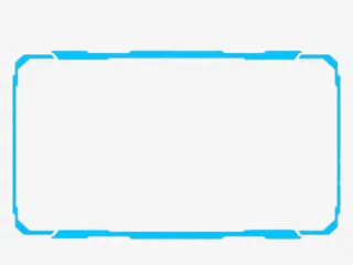 蓝色框框卡通免抠