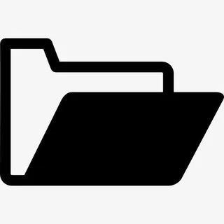 打开文件夹的黑色和白色的变种图标免抠