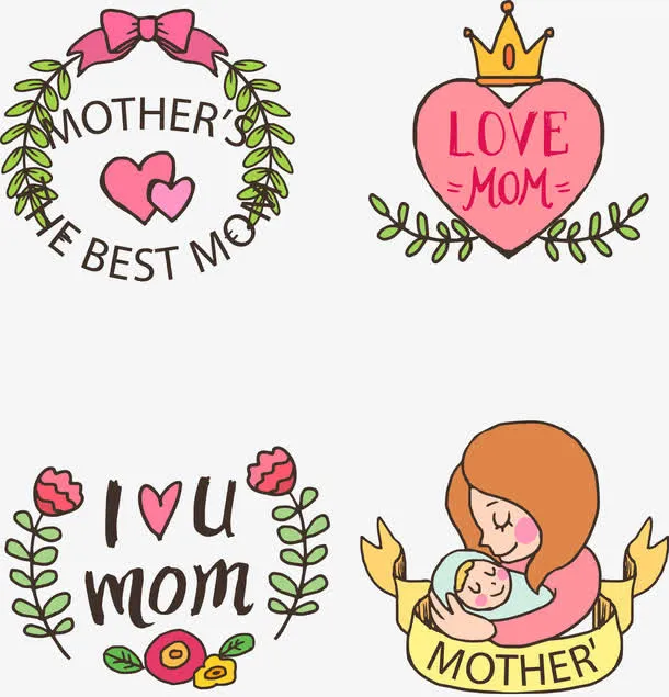 矢量手绘卡通标签免抠