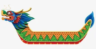 龙舟手绘平面免抠