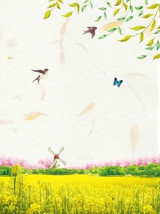 婺源油菜花醉美海报背景素材高清