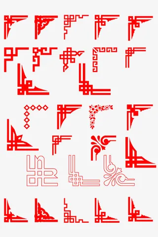 中式古典节日花纹装饰图案素材免抠