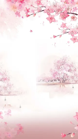 粉色樱花花瓣商业PSD分层H5背景素材高清