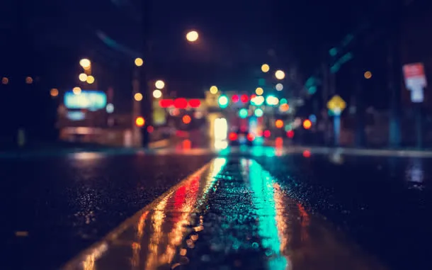 虚化城市夜晚道路免抠