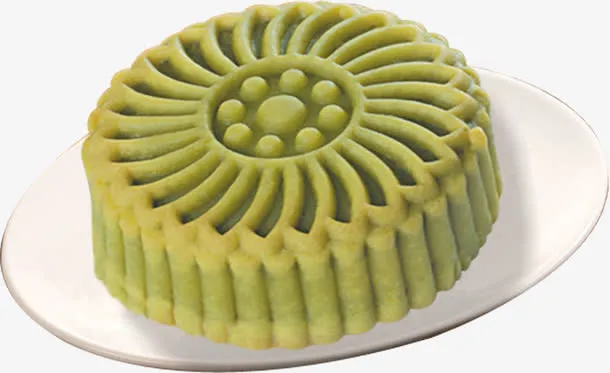 中秋节盘子里的绿月饼免抠