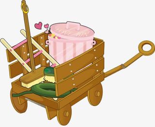 手绘垃圾车垃圾场免抠