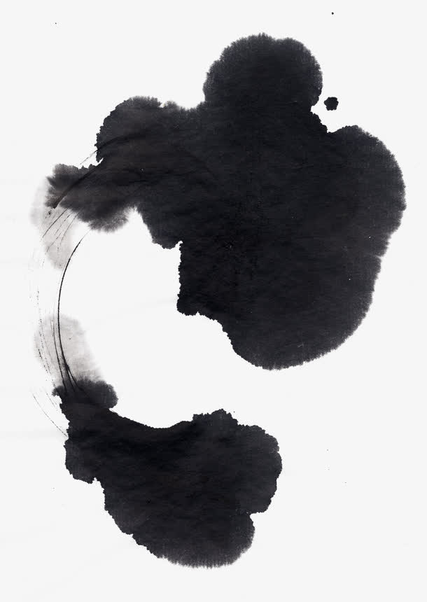 毛笔黑色中国风墨迹墨点免抠