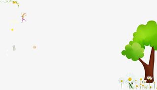 手绘春天花朵大树免抠