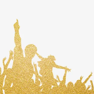 金色欢呼雀跃的人免抠