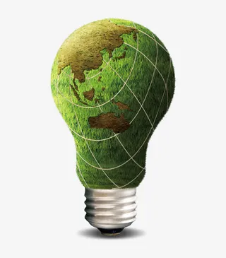 草地与灯泡免抠