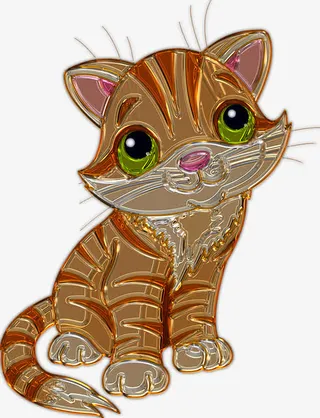 小老虎琉璃装饰品免抠