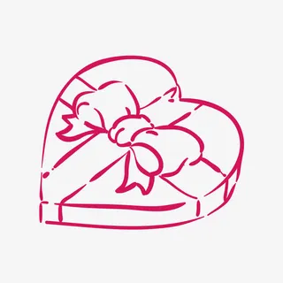 手绘礼盒  线条礼盒免抠