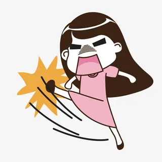 矢量生气的女孩子免抠