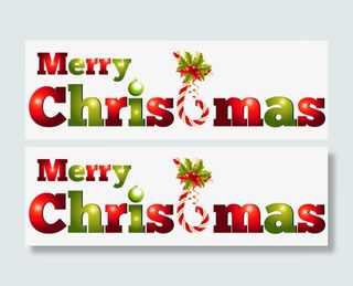 彩色圣诞快乐英文字体免抠