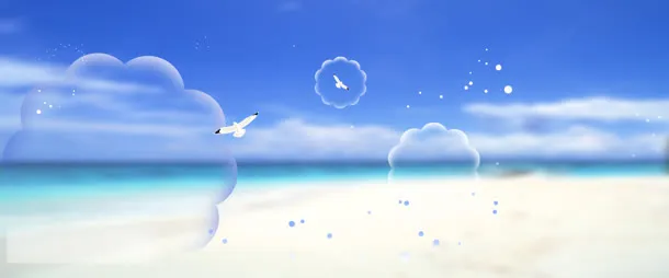 沙滩碧海蓝天背景