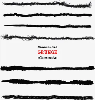 水墨线条矢量素材免抠