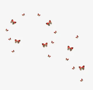 飞扬颜色多彩春天蝴蝶卡通效果免抠