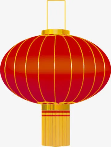 红色冬季喜庆灯笼免抠