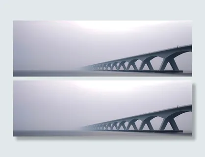 灰色大气简约桥梁banner背景高清