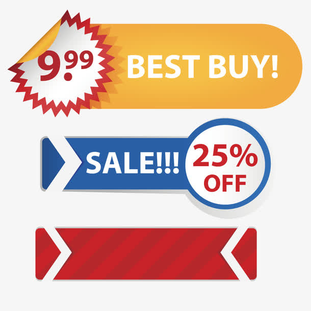 矢量艺术标签折扣纸张免抠