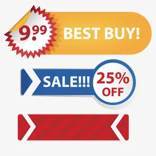 矢量艺术标签折扣纸张免抠