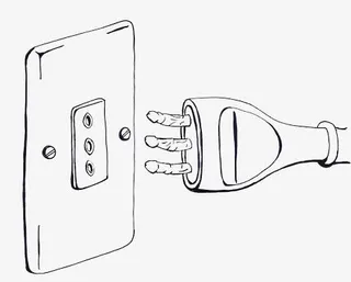 手绘电插座免抠