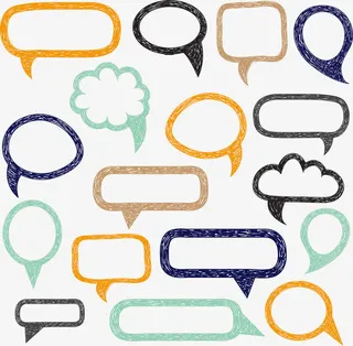 矢量手绘涂鸦对话框免抠