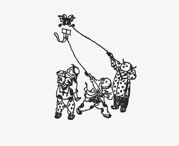 放风筝的孩子免抠